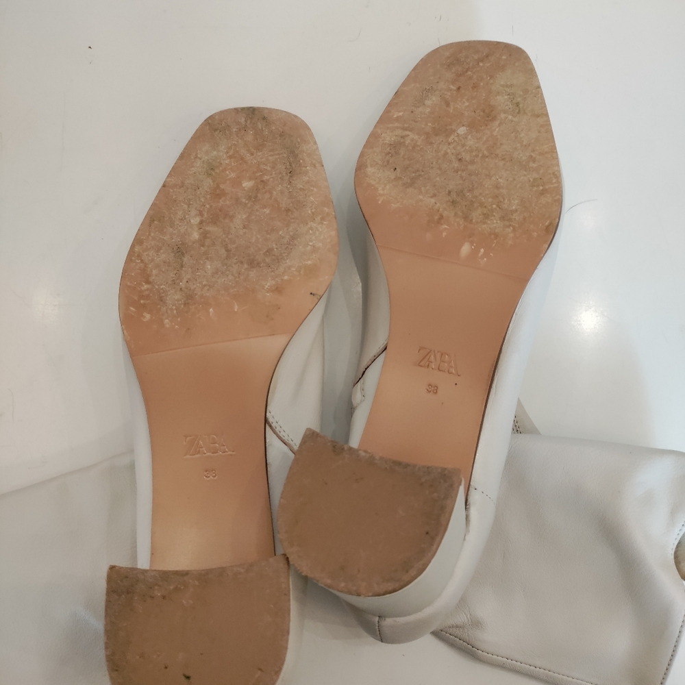 Zara White Soft Leather Booties - Picture 2 of 3
